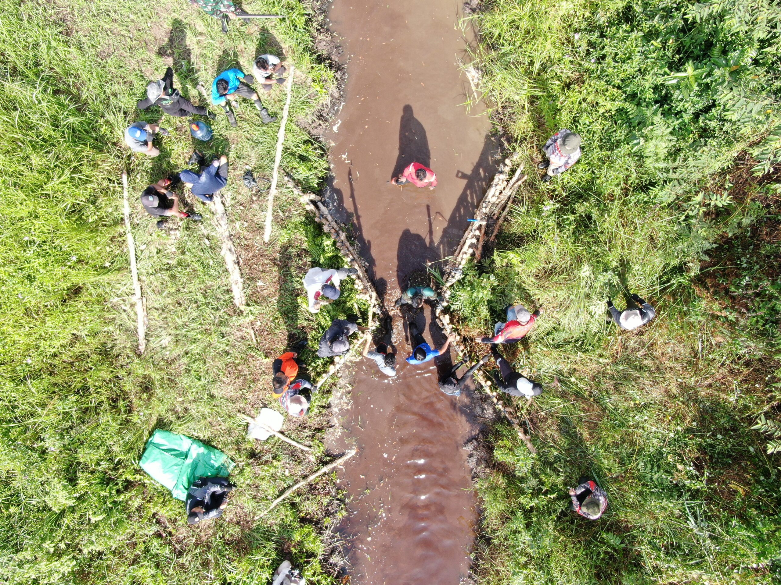 Drone shot canal blocking