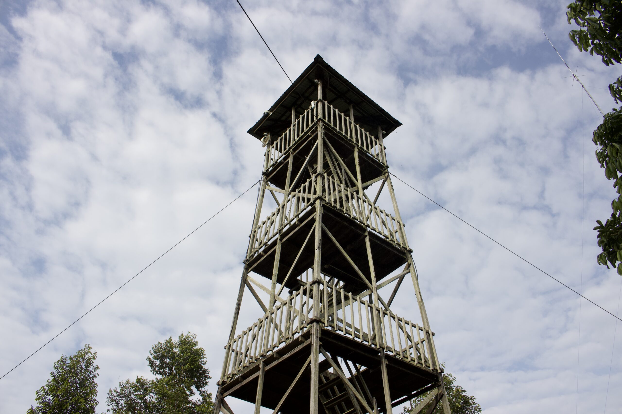 Fire tower in central post